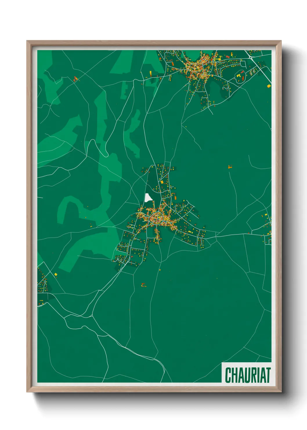 Une affiche de carte sur Chauriat