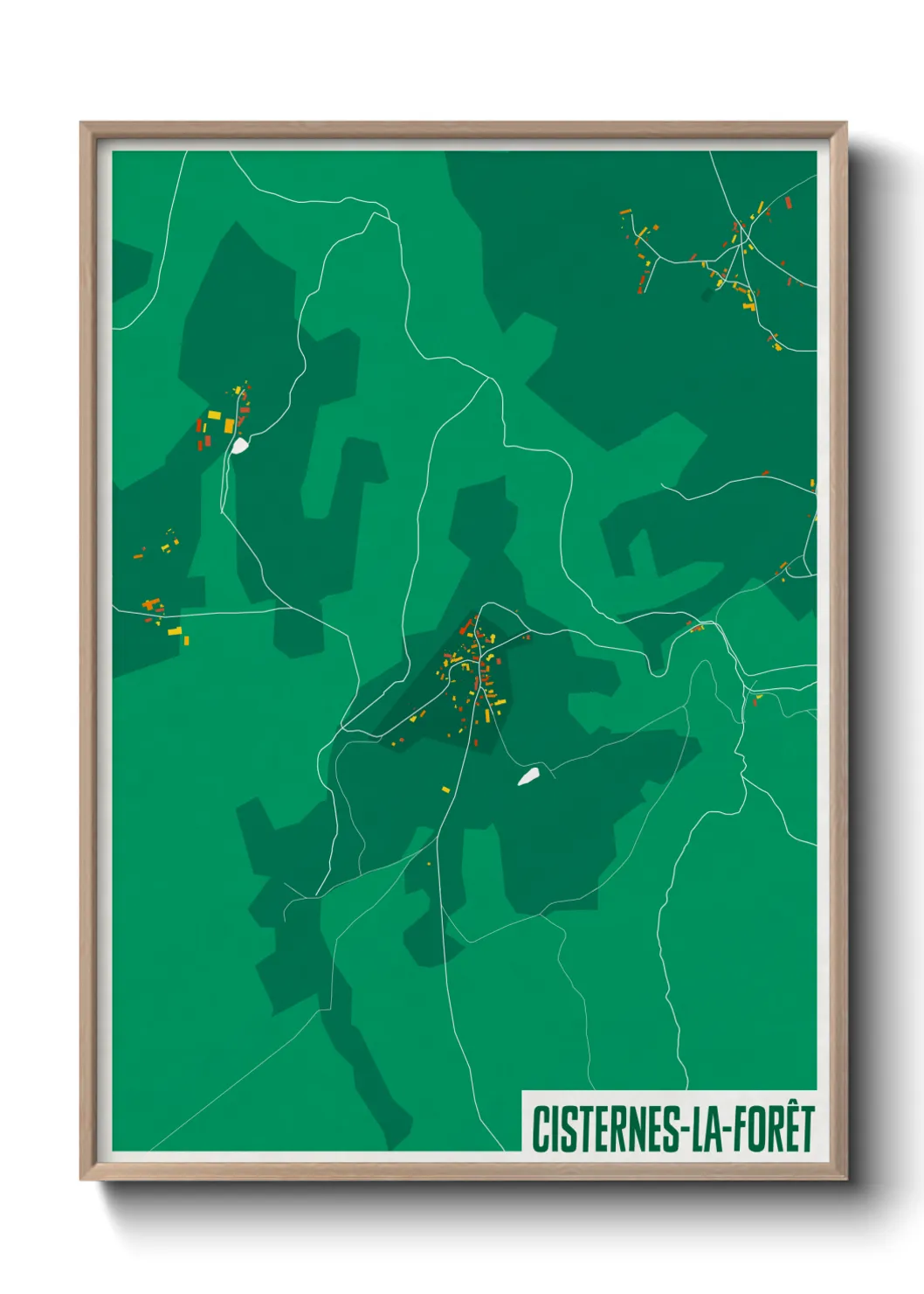 Une affiche de carte sur Cisternes-la-Forêt