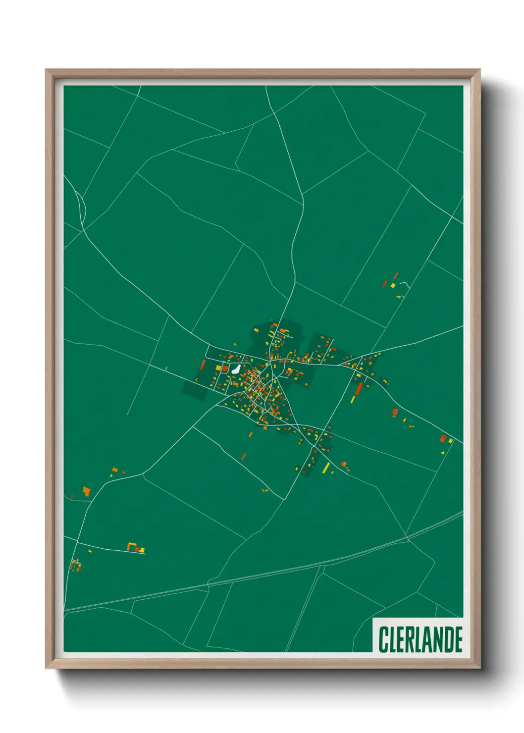 Une affiche de carte sur Clerlande