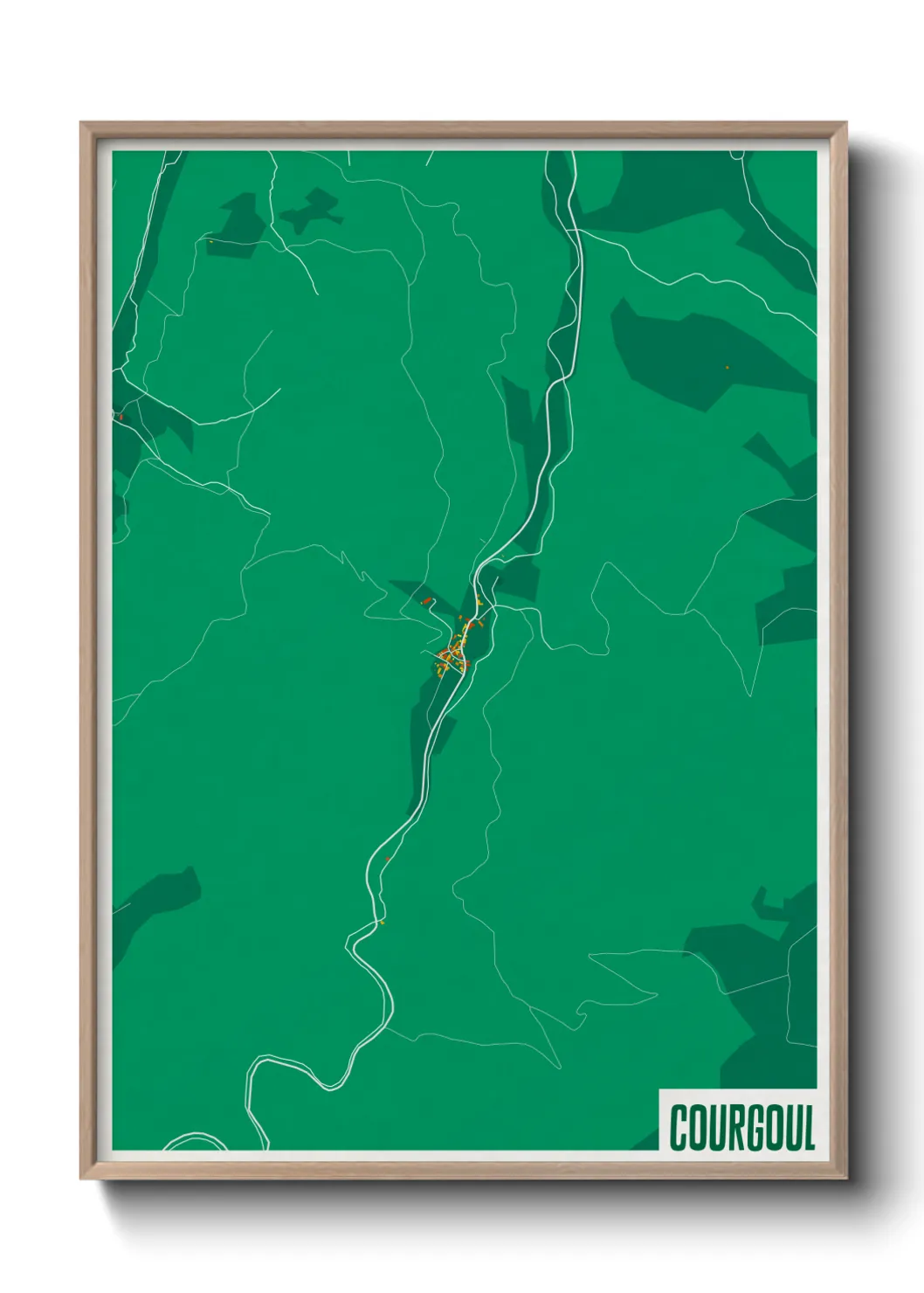 Une affiche de carte sur Courgoul