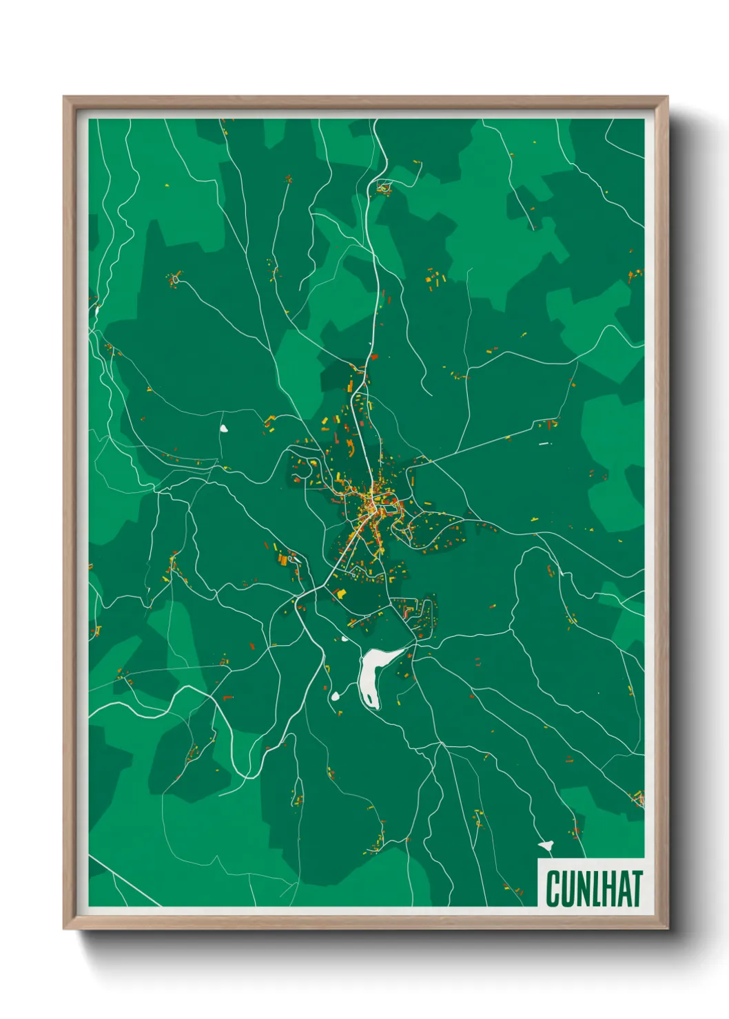 Une affiche de carte sur Cunlhat