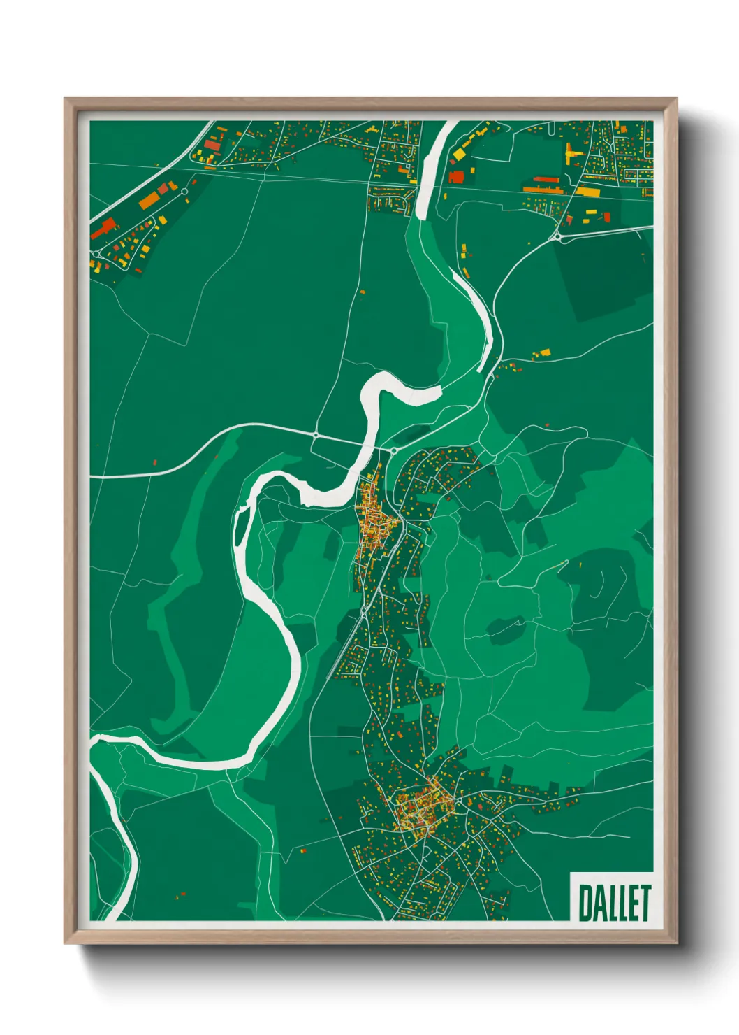Une affiche de carte sur Dallet