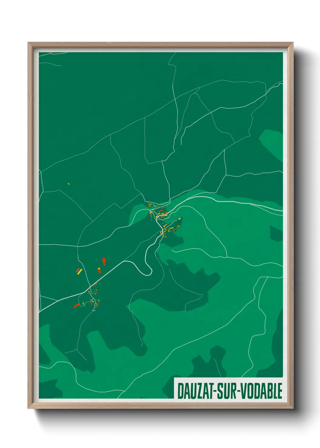 Une affiche de carte sur Dauzat-sur-Vodable