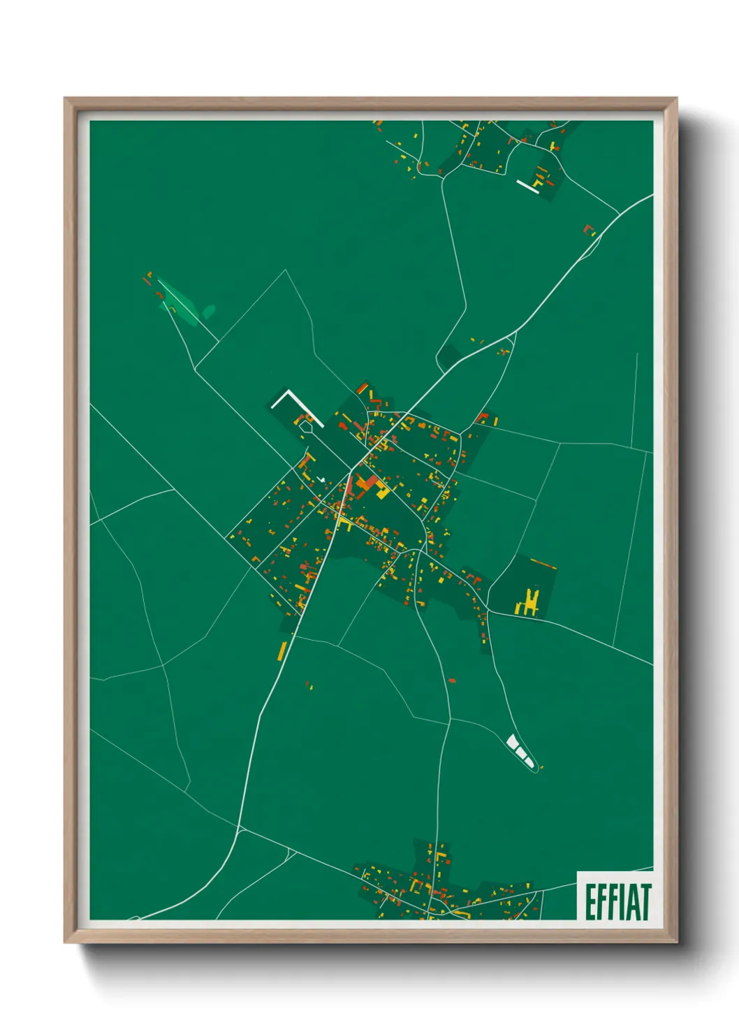 Une affiche de carte sur Effiat