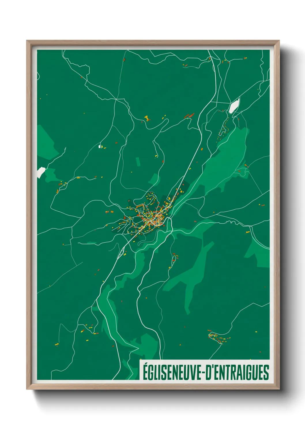 Une affiche de carte sur Égliseneuve-d'Entraigues