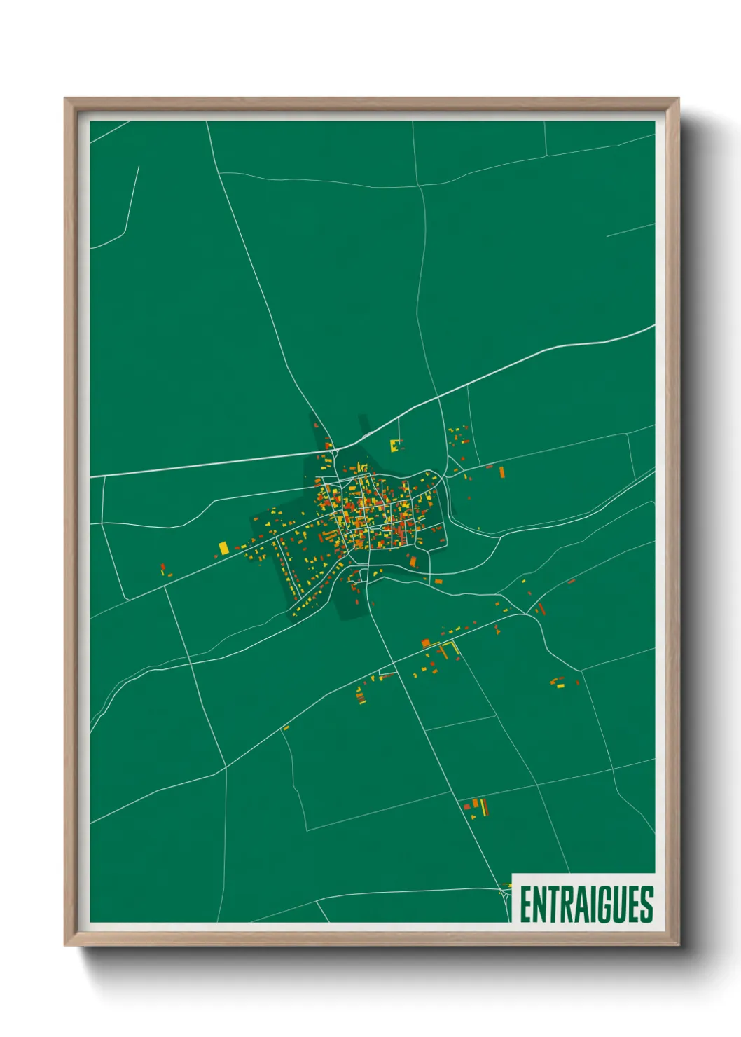 Une affiche de carte sur Entraigues