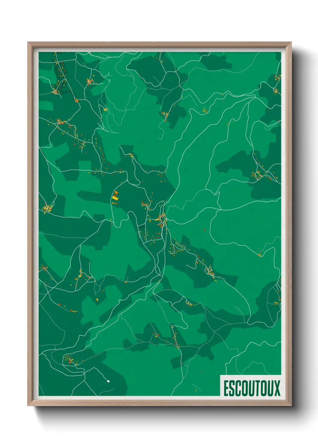 Une affiche de carte sur Escoutoux