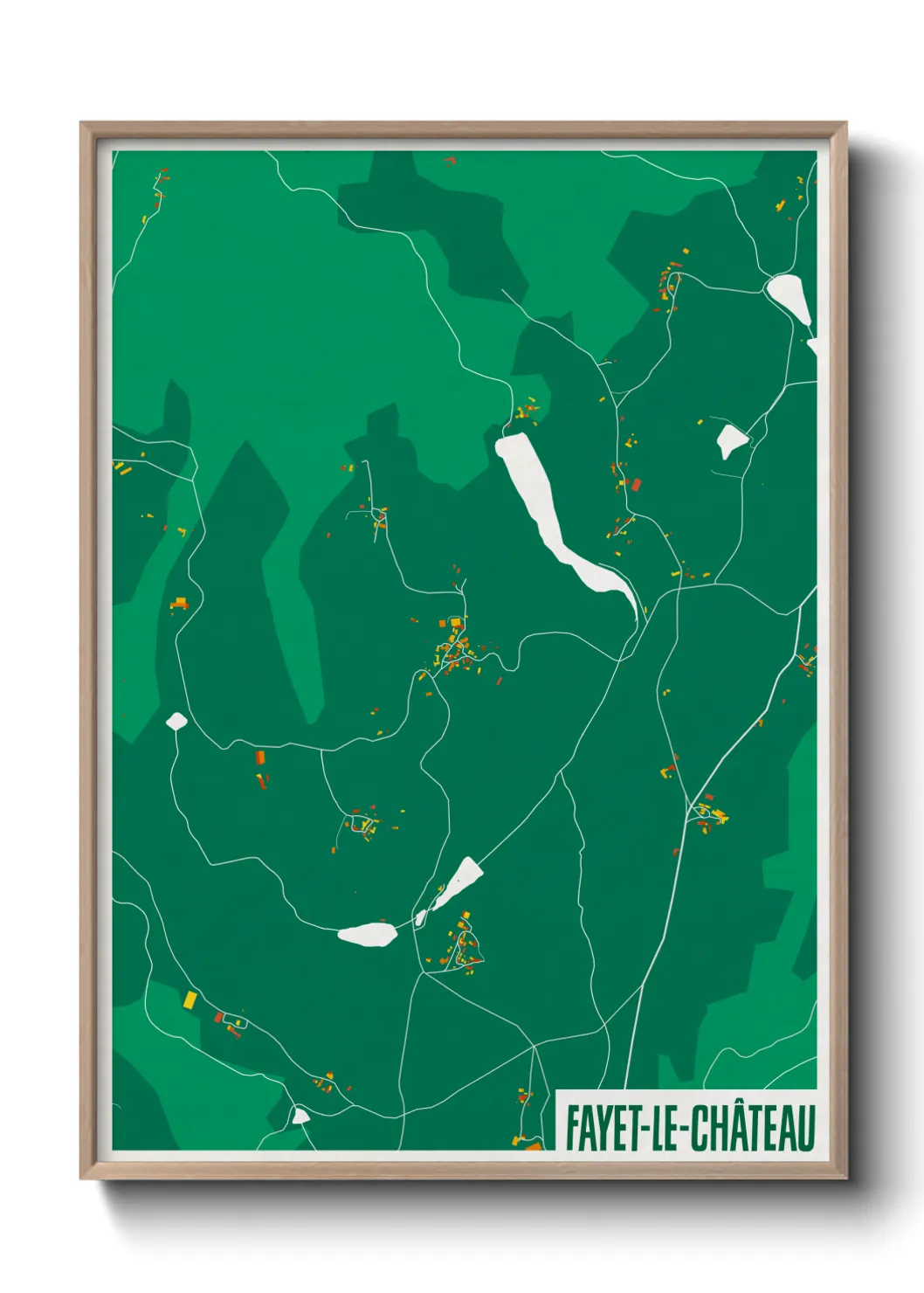 Une affiche de carte sur Fayet-le-Château