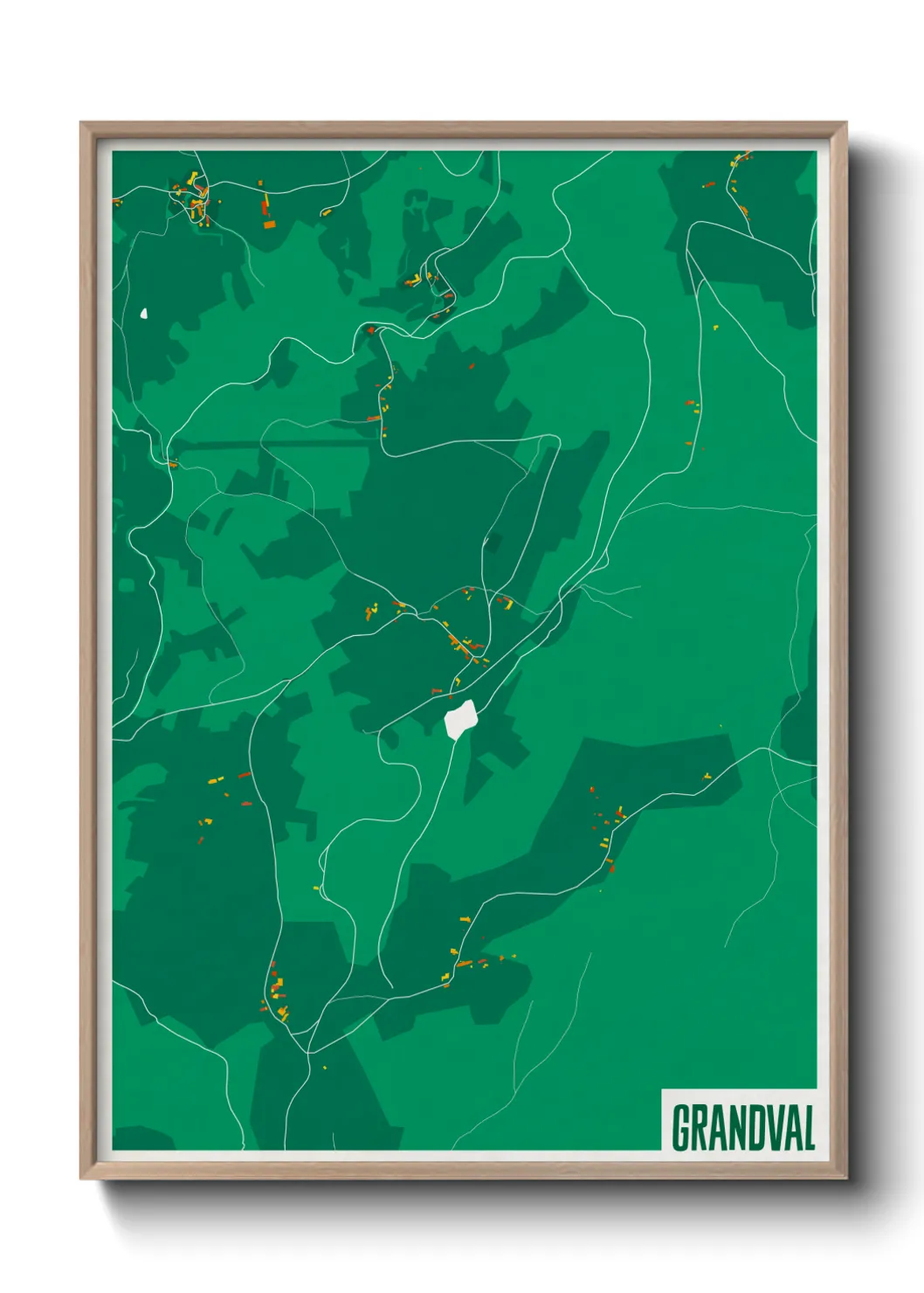 Une affiche de carte sur Grandval