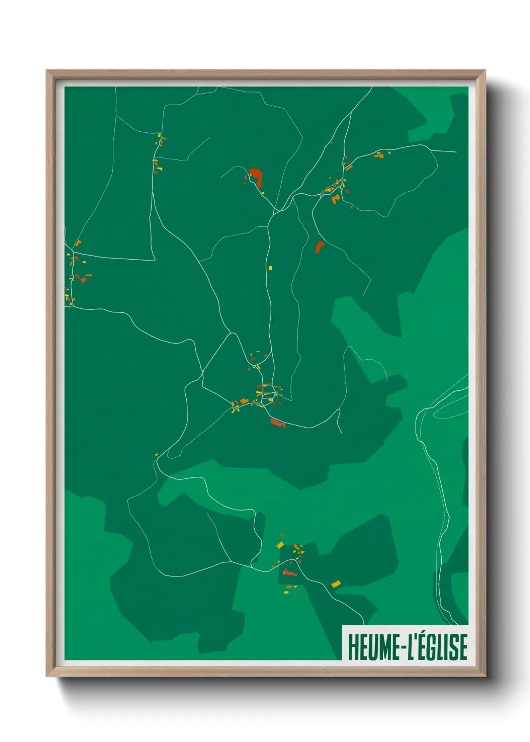 Une affiche de carte sur Heume-l'Église