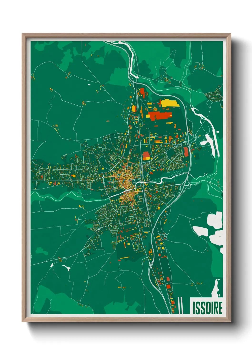 Une affiche de carte sur Issoire