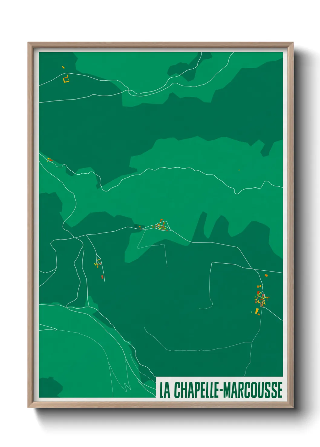 Une affiche de carte sur La Chapelle-Marcousse