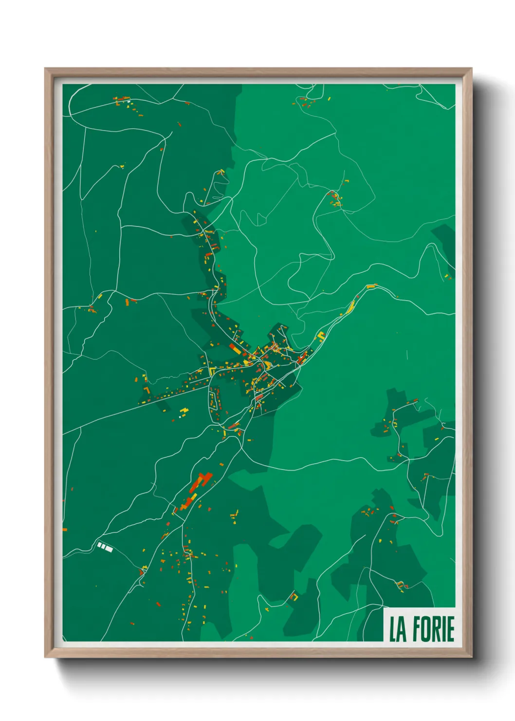 Une affiche de carte sur La Forie