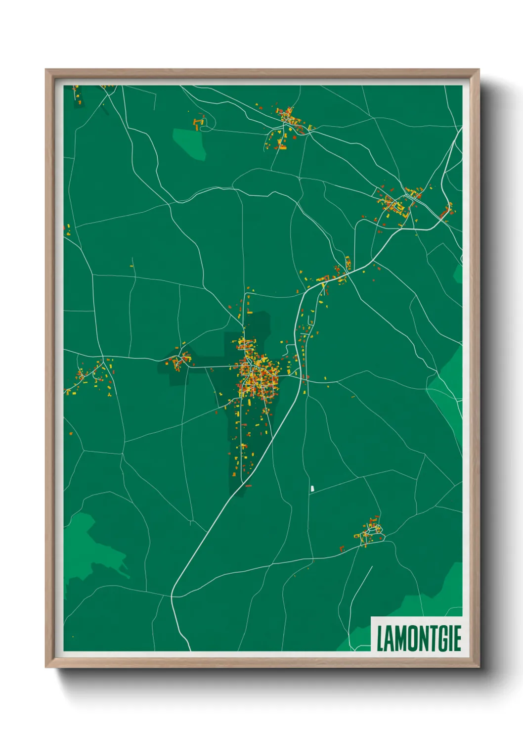Une affiche de carte sur Lamontgie