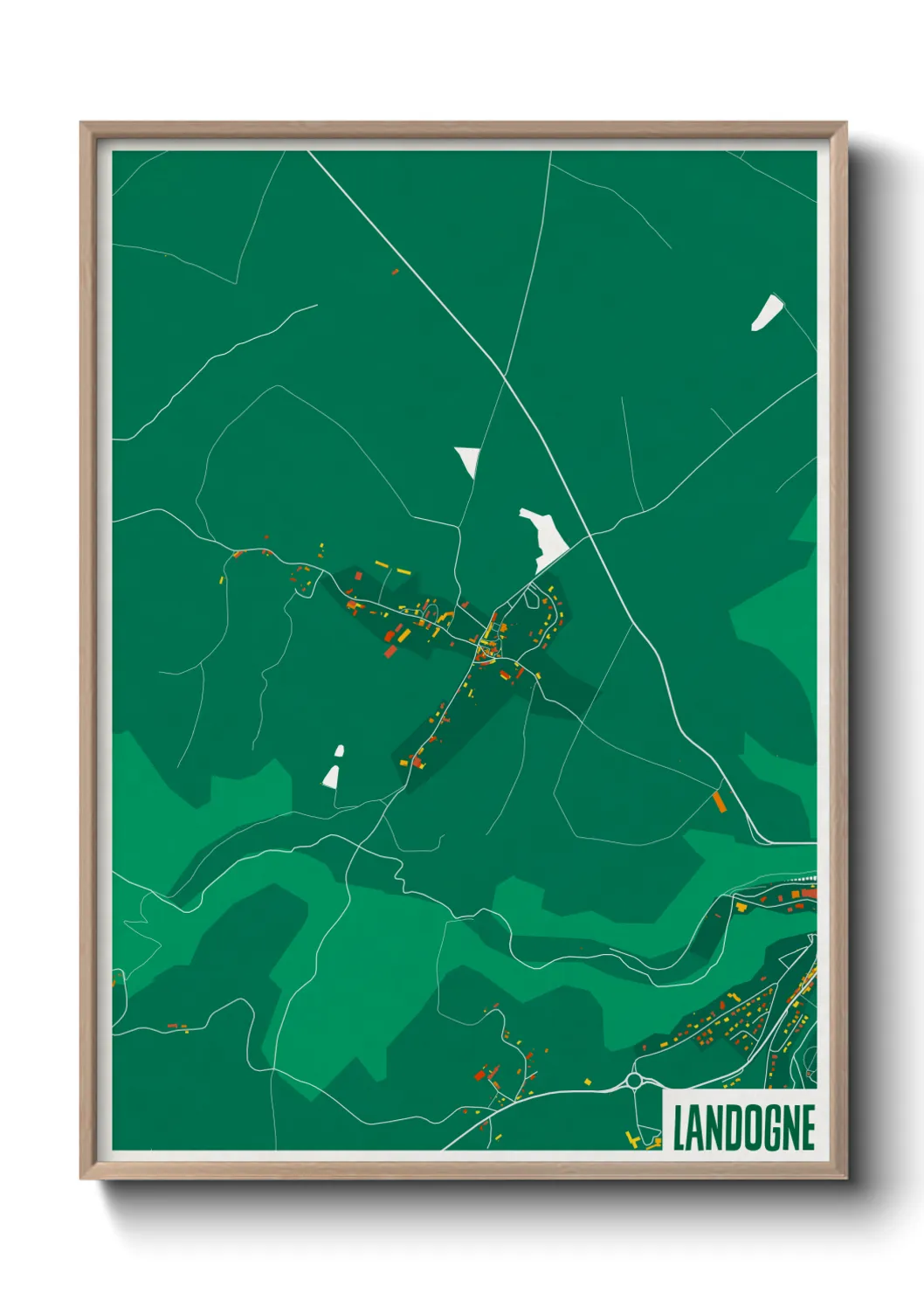 Une affiche de carte sur Landogne