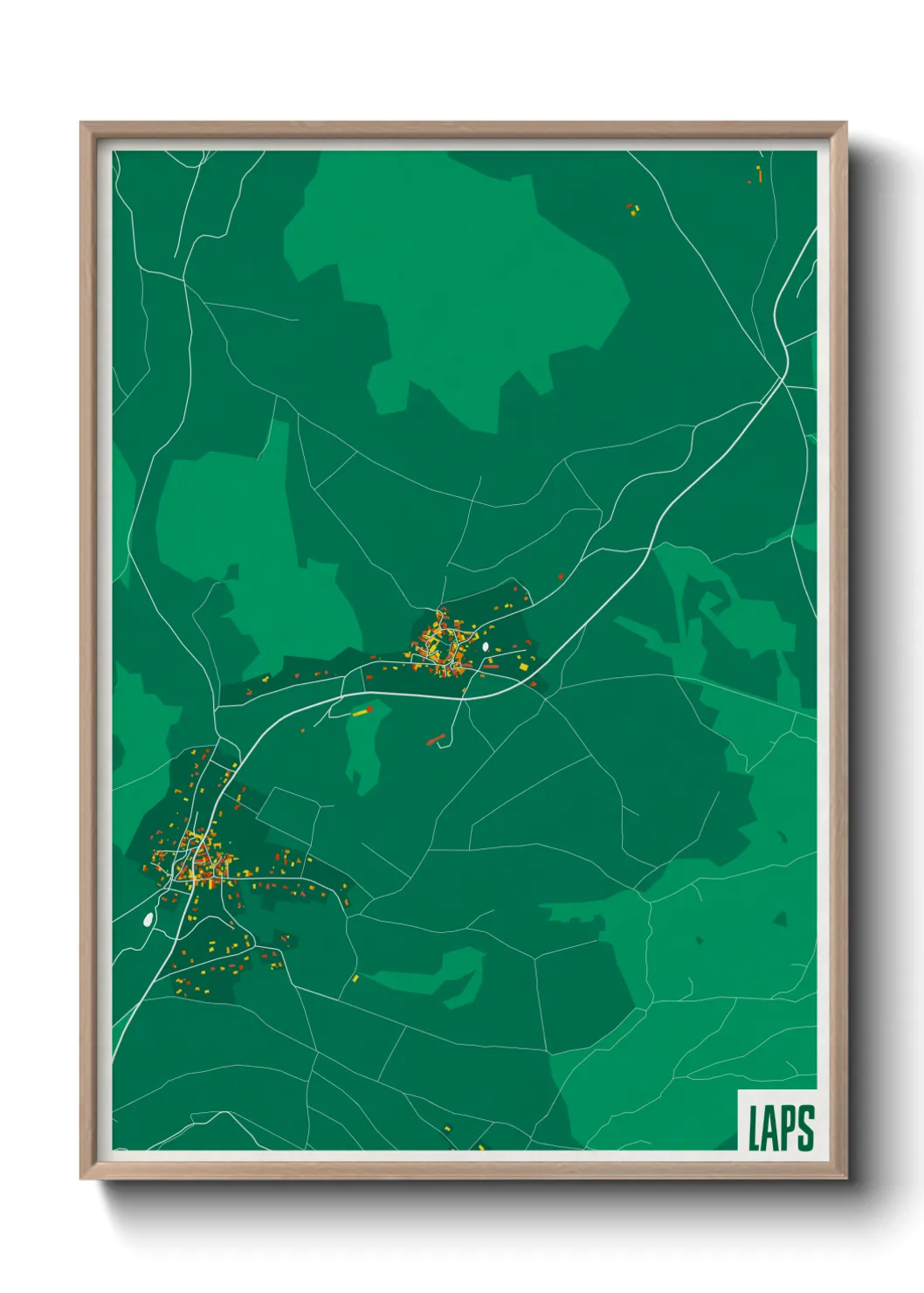 Une affiche de carte sur Laps