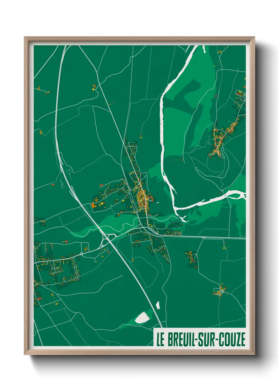 Une affiche de carte sur Le Breuil-sur-Couze
