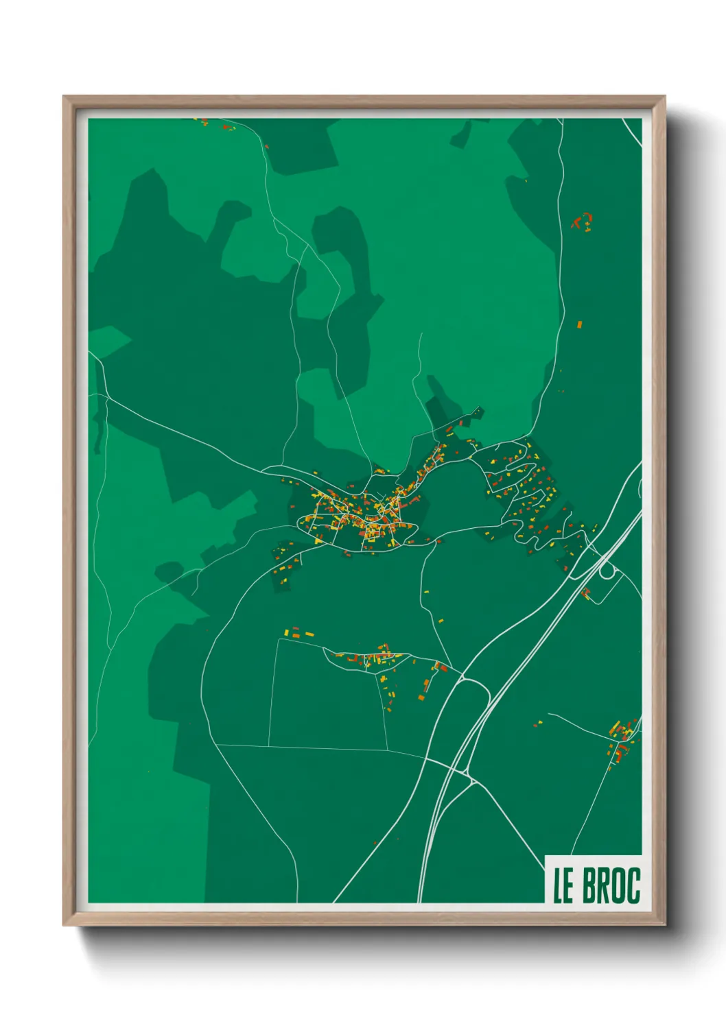 Une affiche de carte sur Le Broc