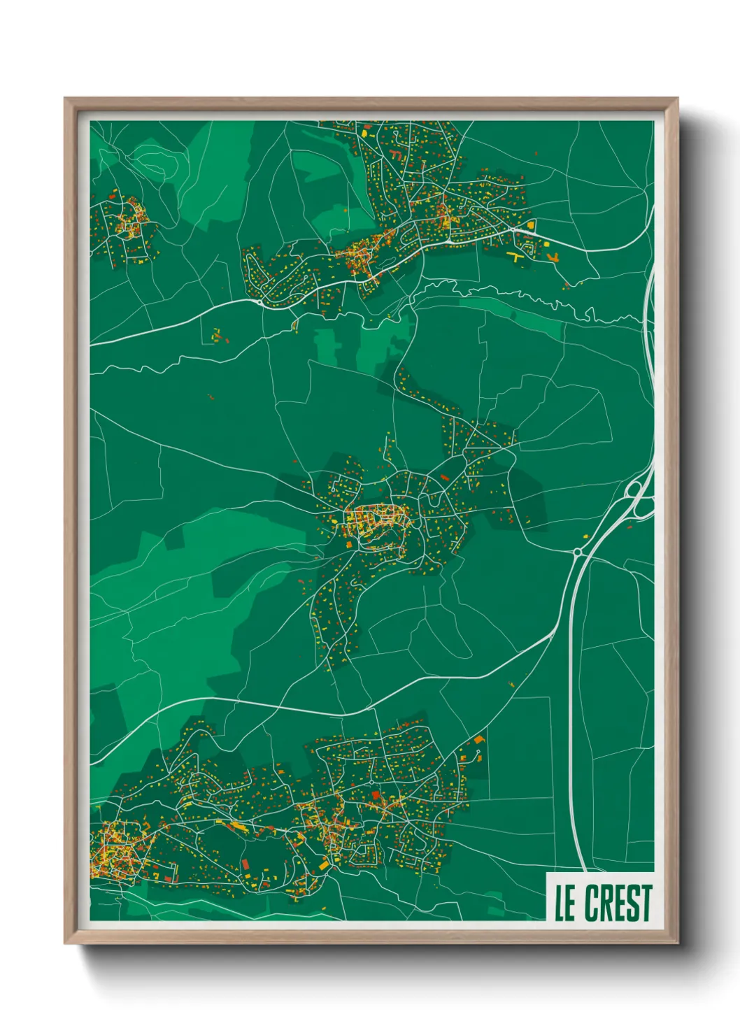 Une affiche de carte sur Le Crest