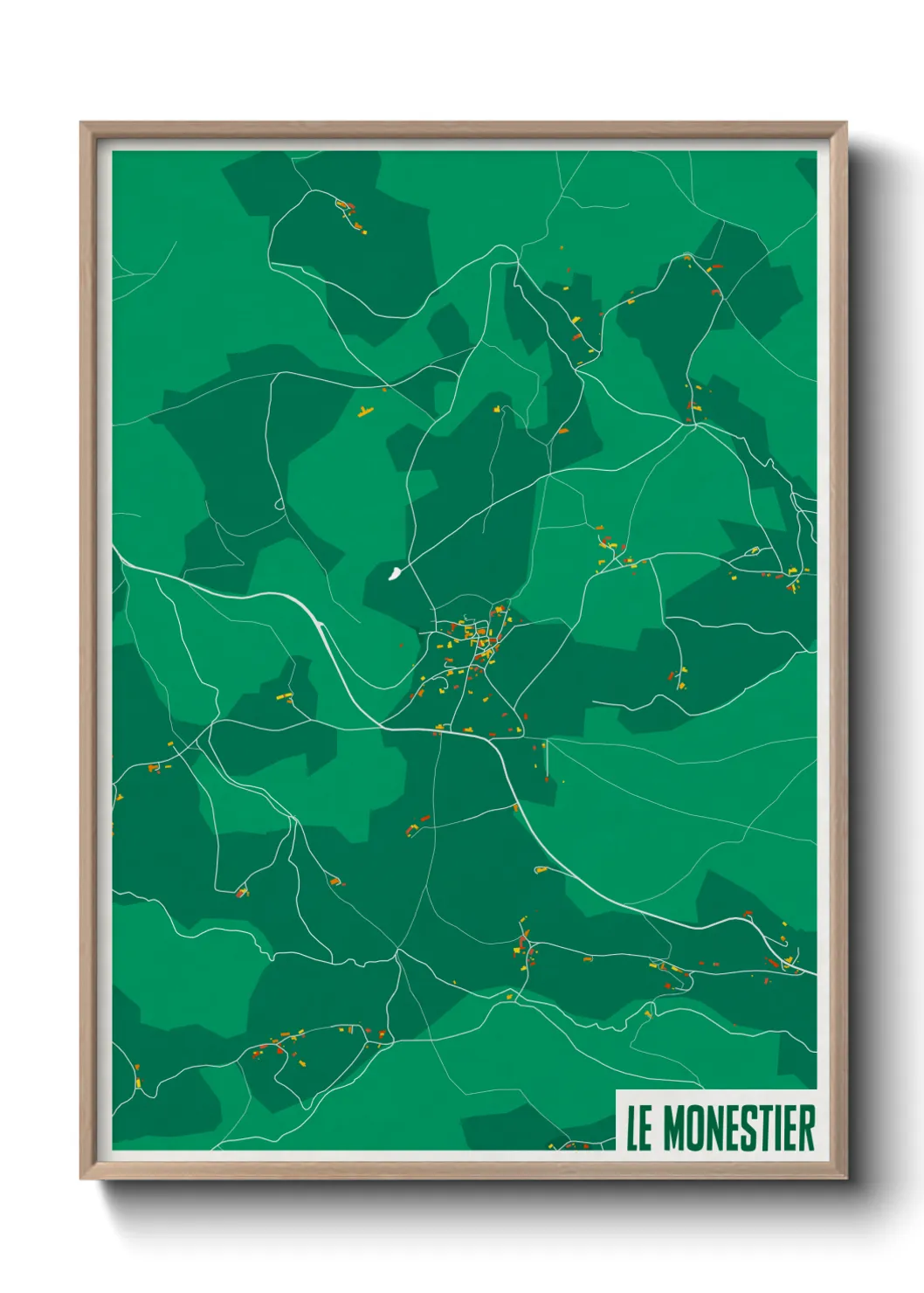 Une affiche de carte sur Le Monestier
