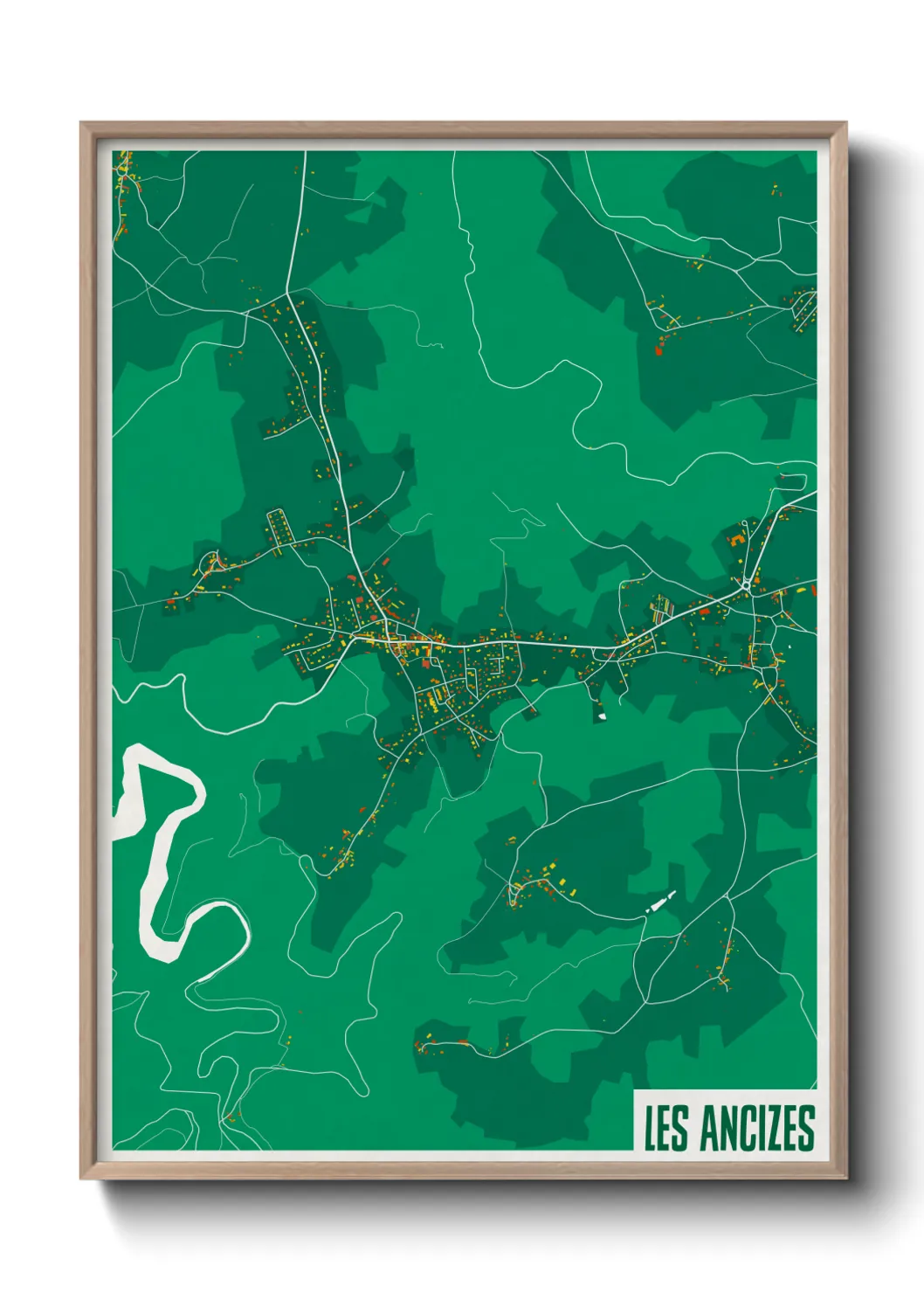 Une affiche de carte sur Les Ancizes