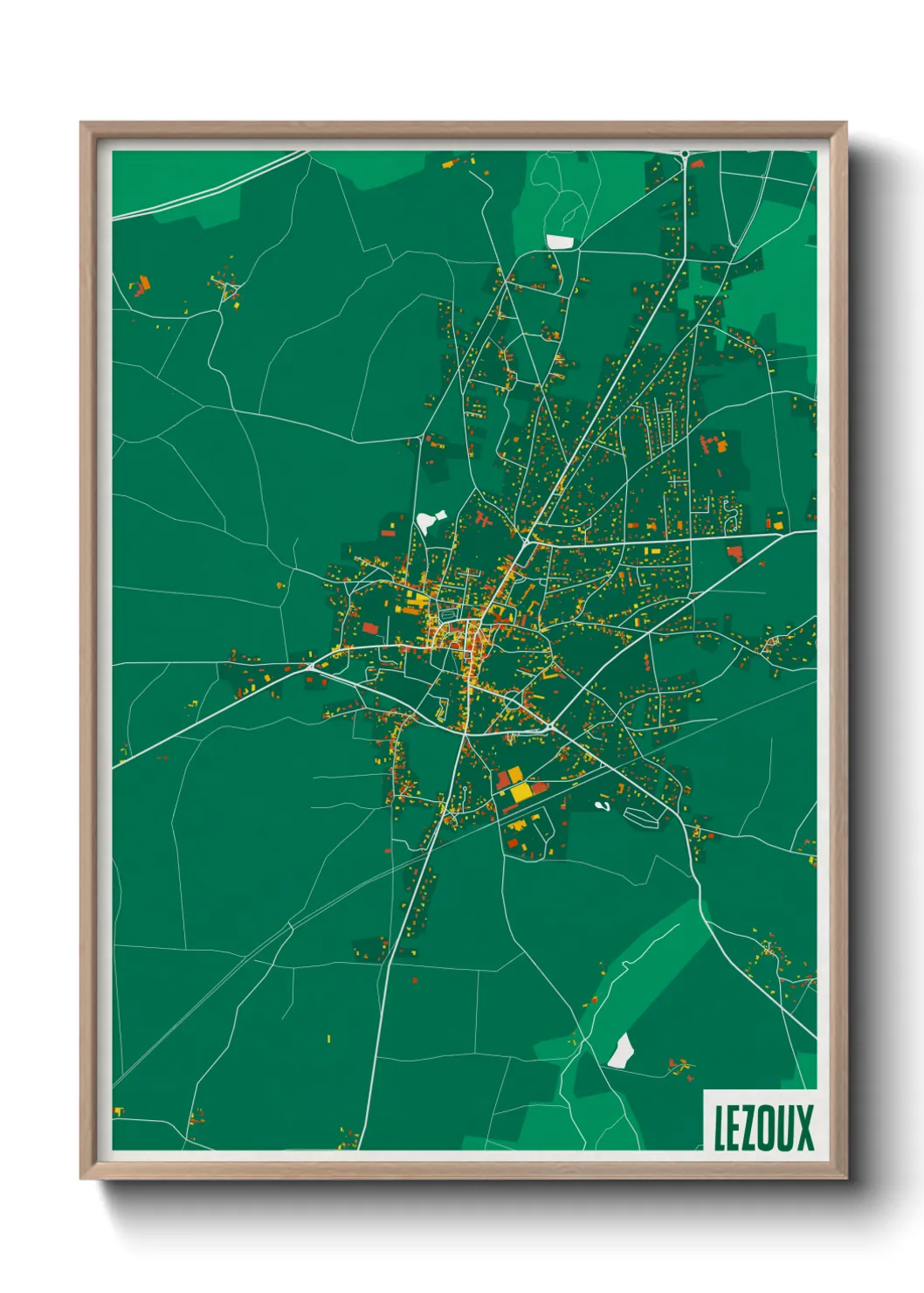 Une affiche de carte sur Lezoux