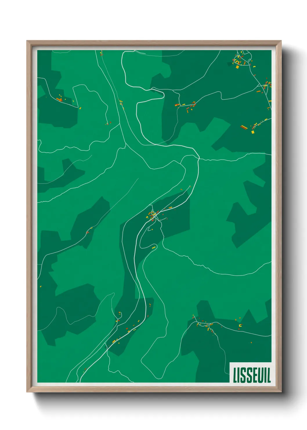 Une affiche de carte sur Lisseuil