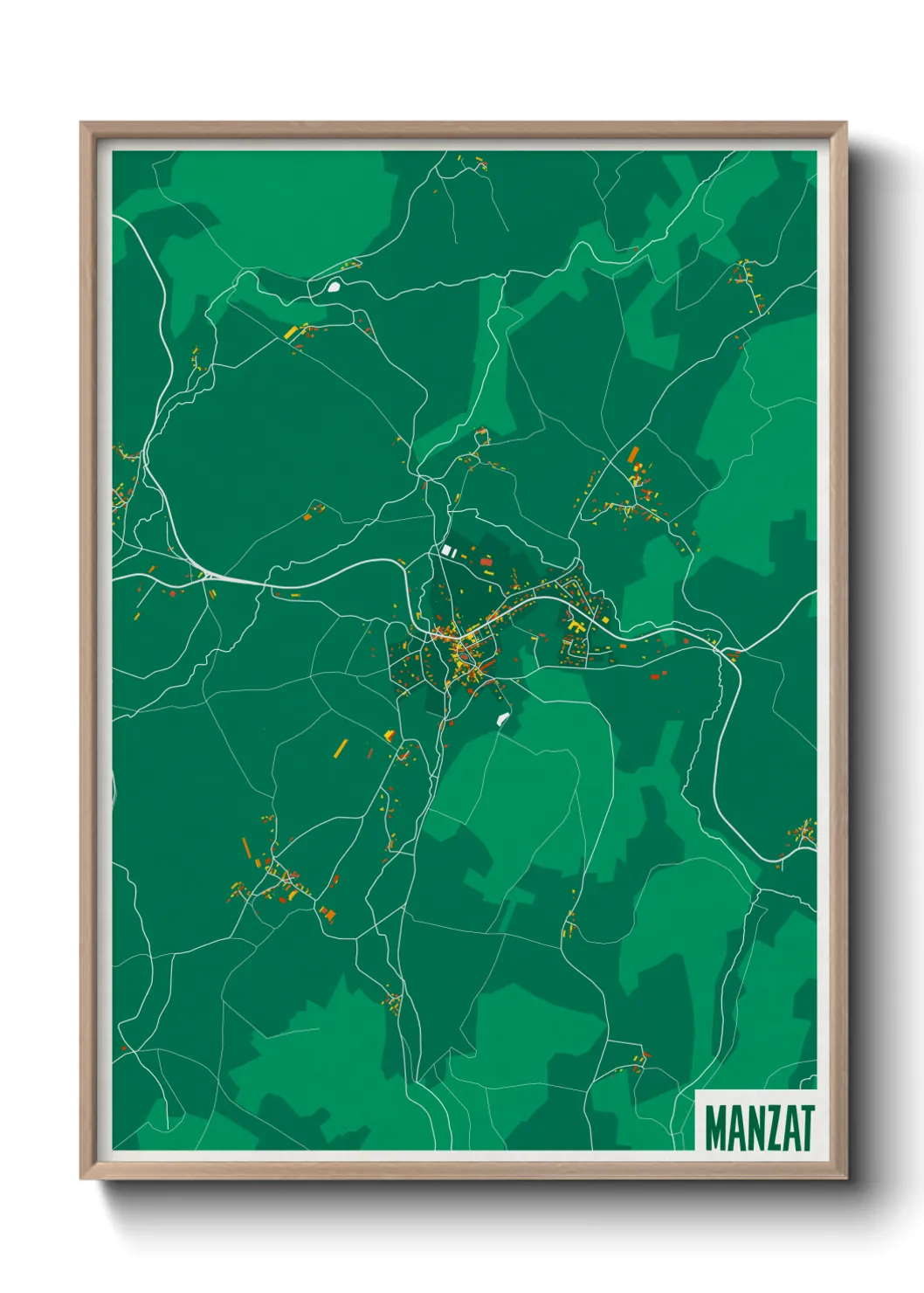 Une affiche de carte sur Manzat