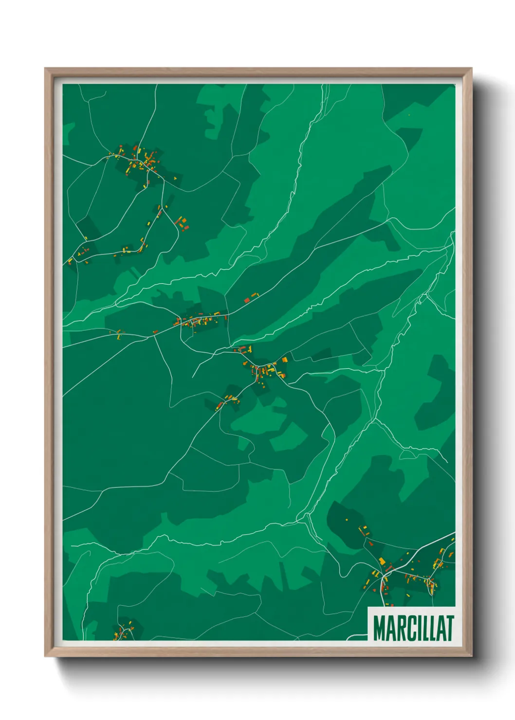 Une affiche de carte sur Marcillat