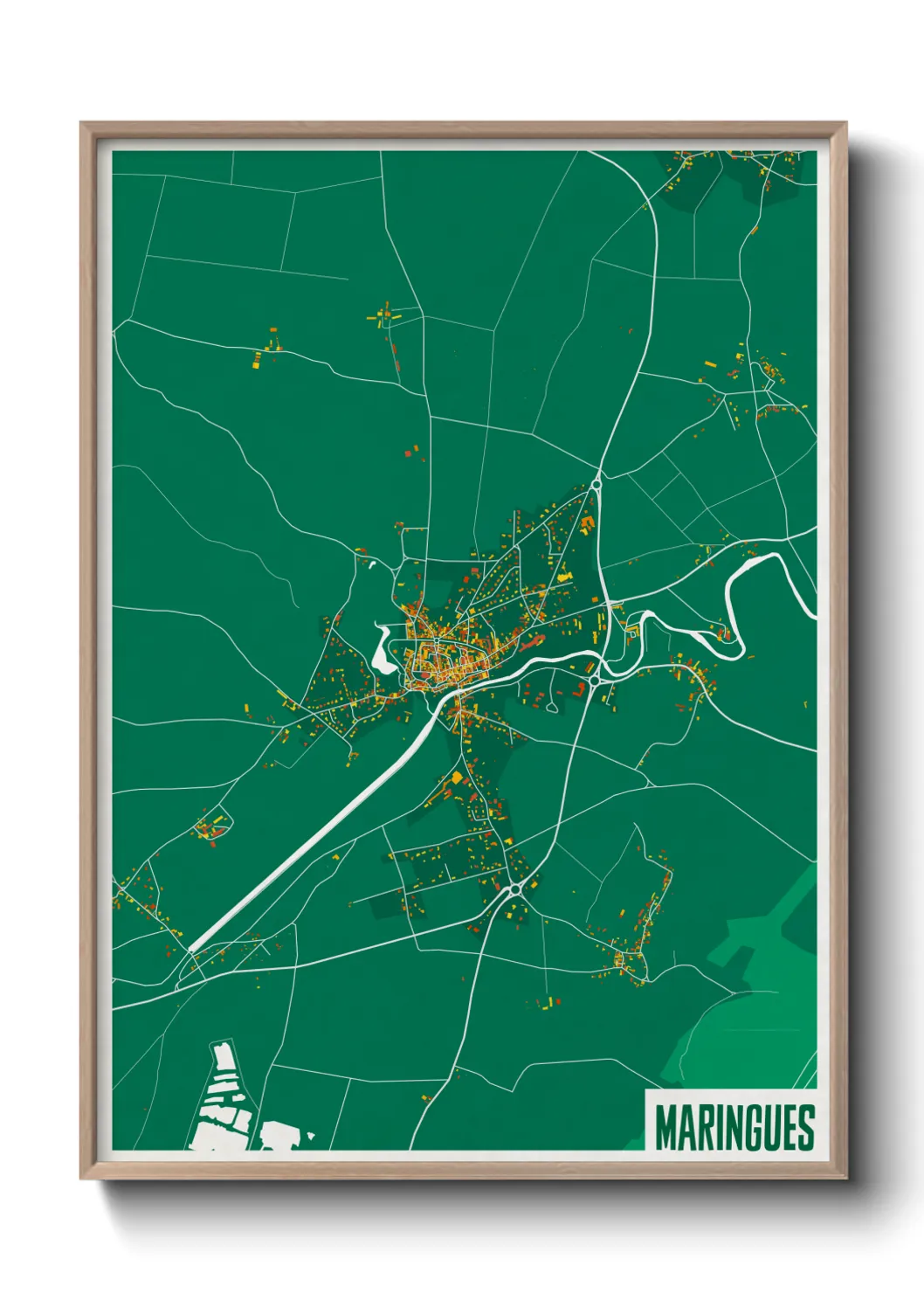 Une affiche de carte sur Maringues