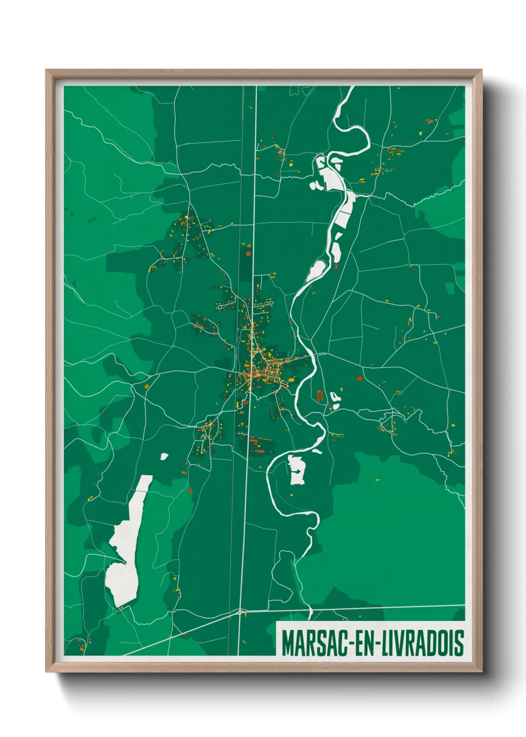 Une affiche de carte sur Marsac-en-Livradois
