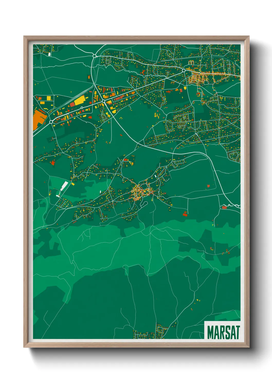Une affiche de carte sur Marsat