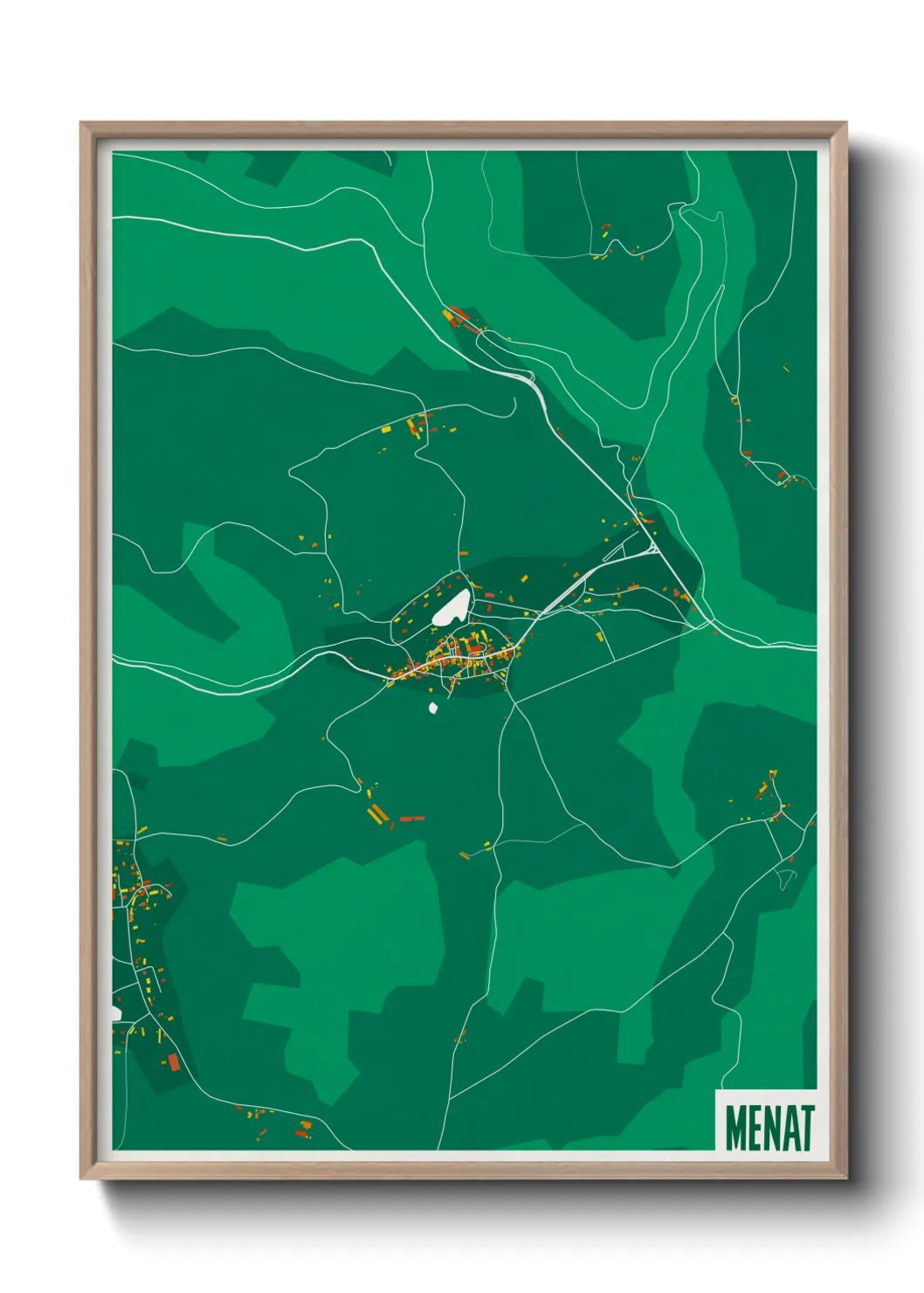 Une affiche de carte sur Menat