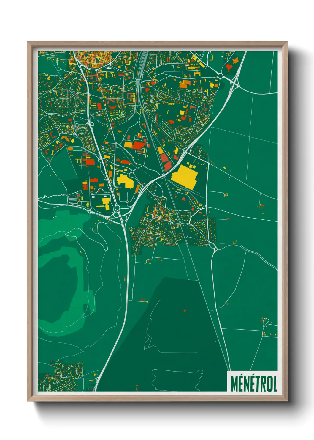 Une affiche de carte sur Ménétrol