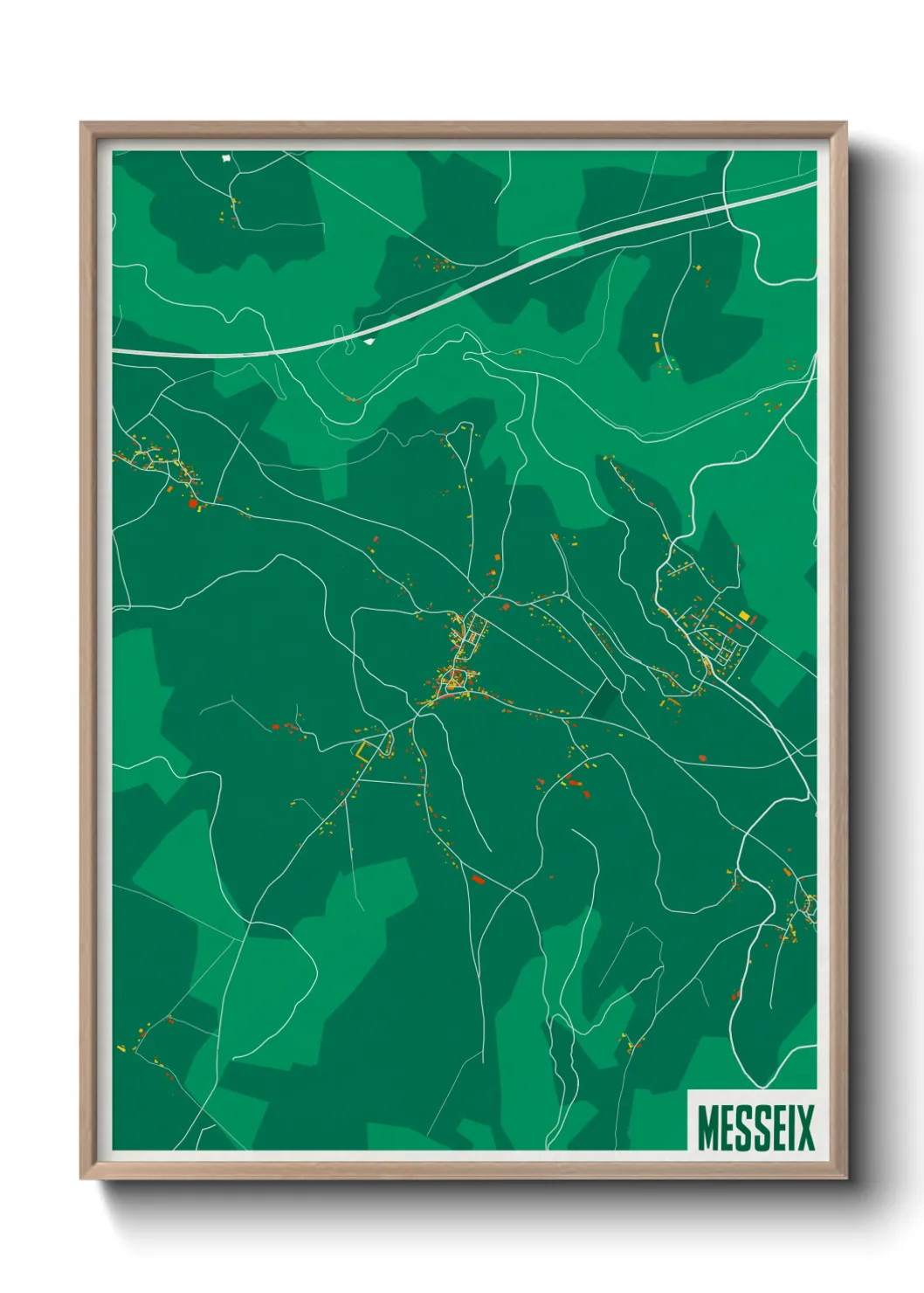 Une affiche de carte sur Messeix