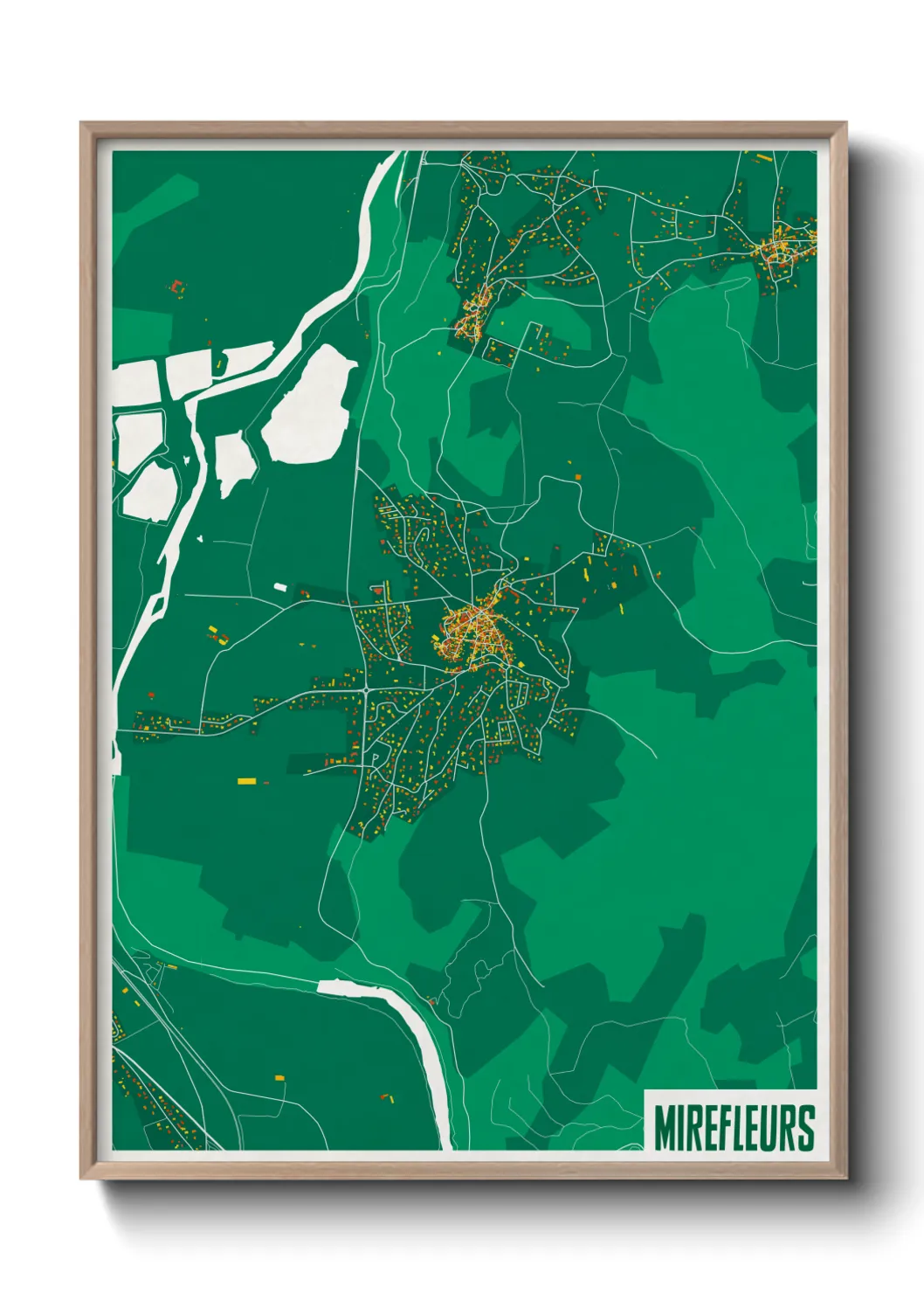 Une affiche de carte sur Mirefleurs