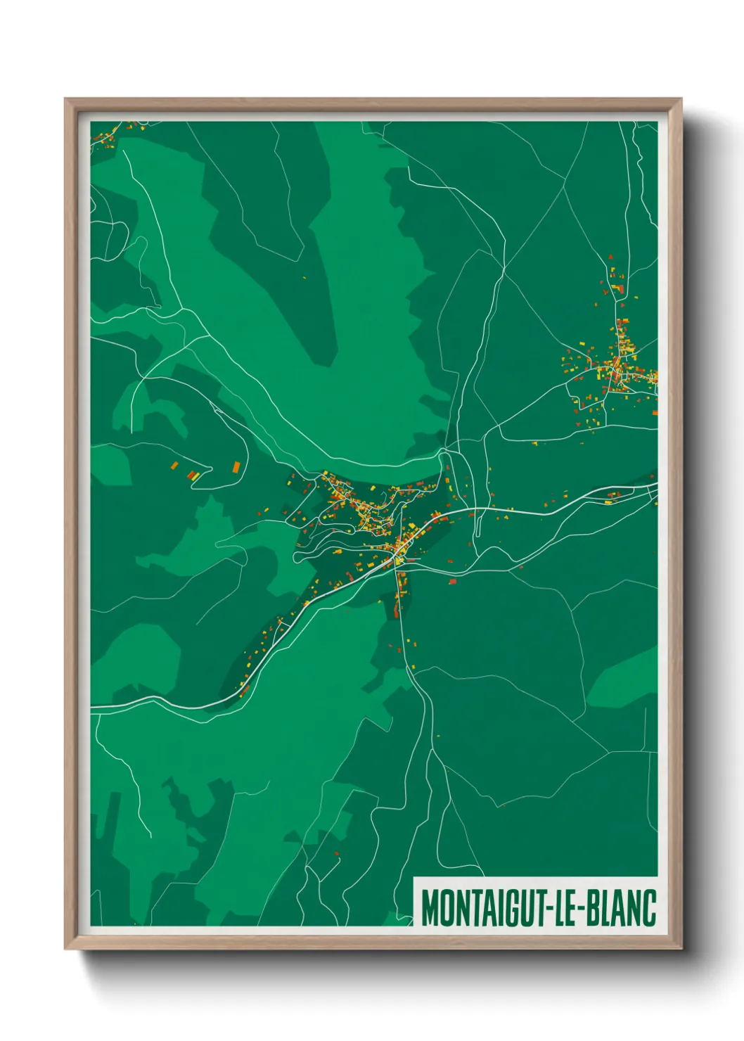 Une affiche de carte sur Montaigut-le-Blanc