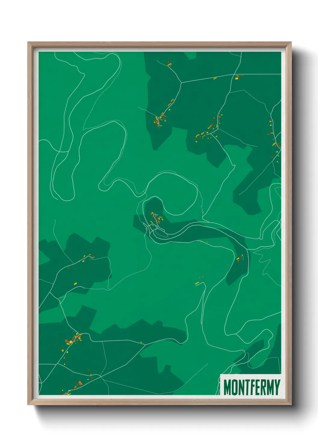 Une affiche de carte sur Montfermy