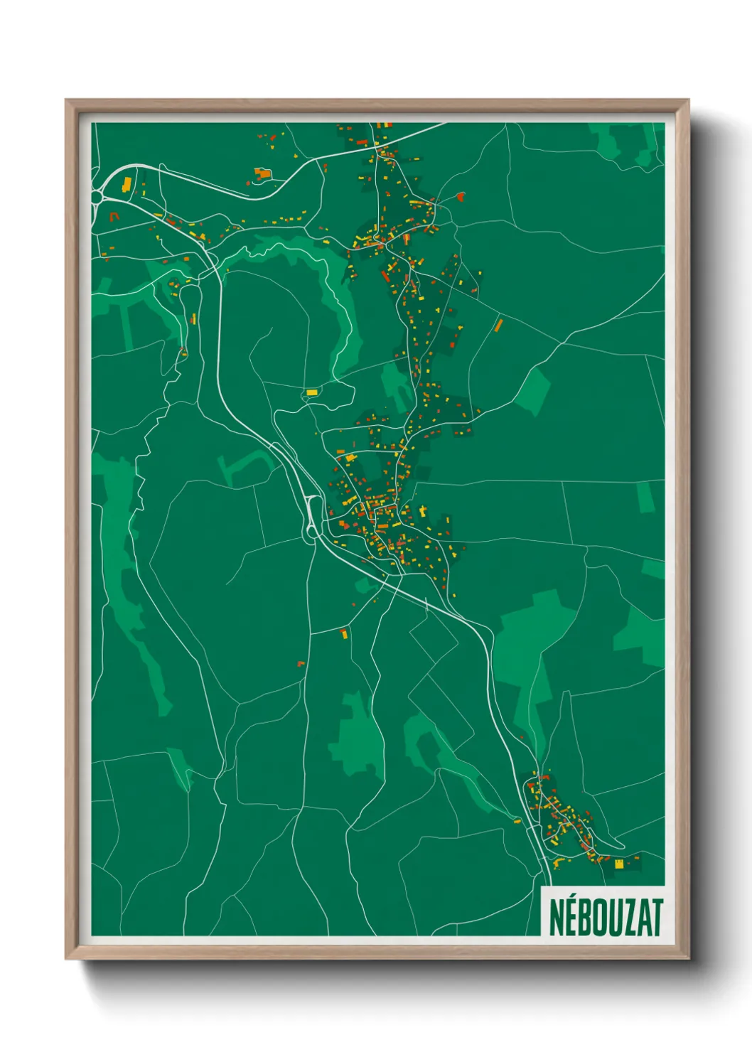 Une affiche de carte sur Nébouzat