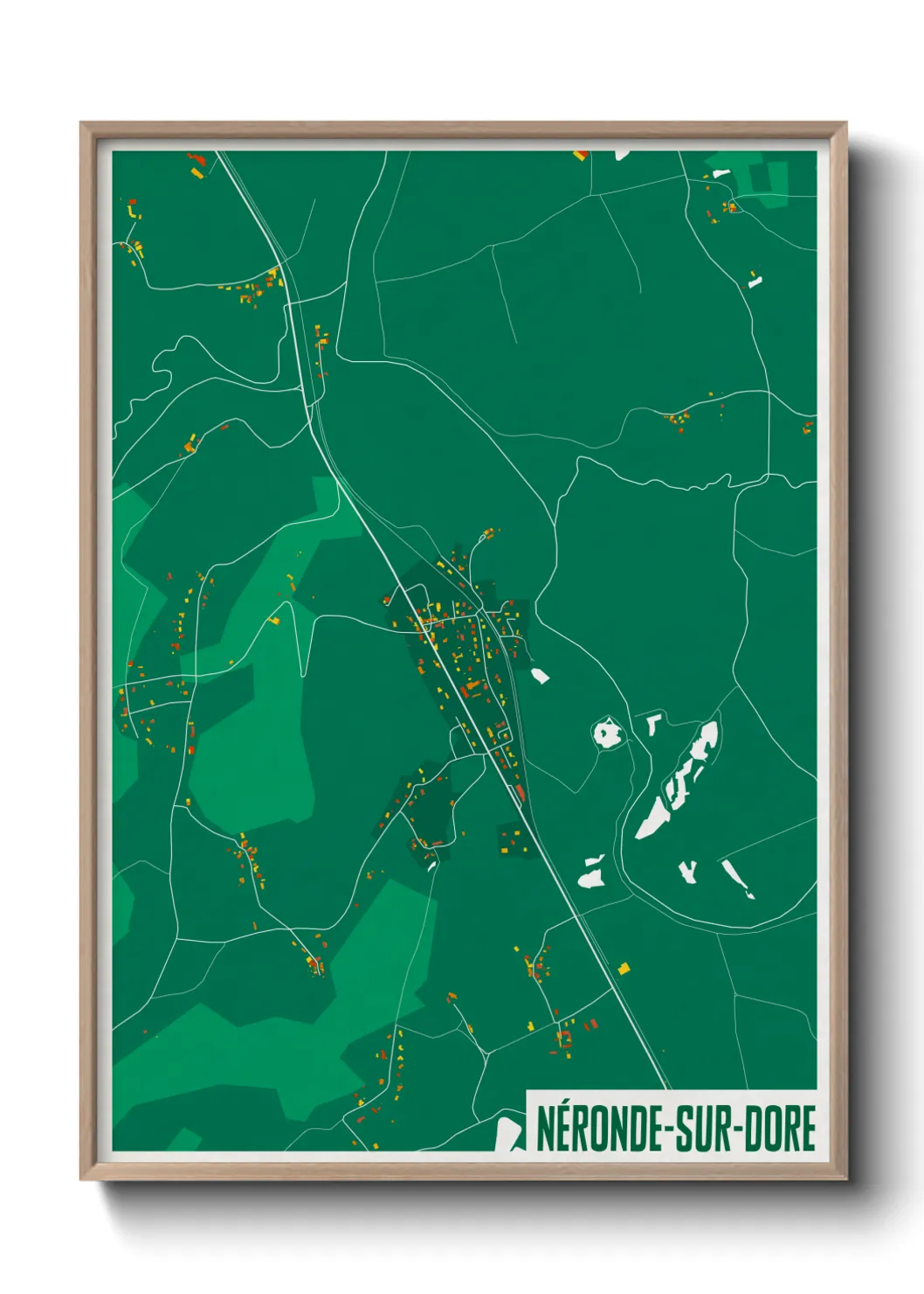Une affiche de carte sur Néronde-sur-Dore