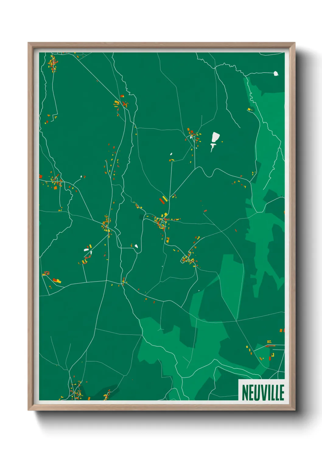 Une affiche de carte sur Neuville