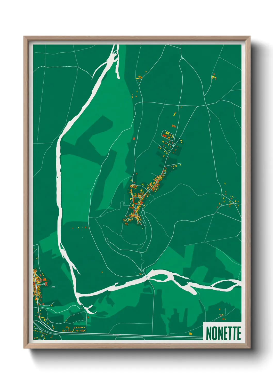 Une affiche de carte sur Nonette
