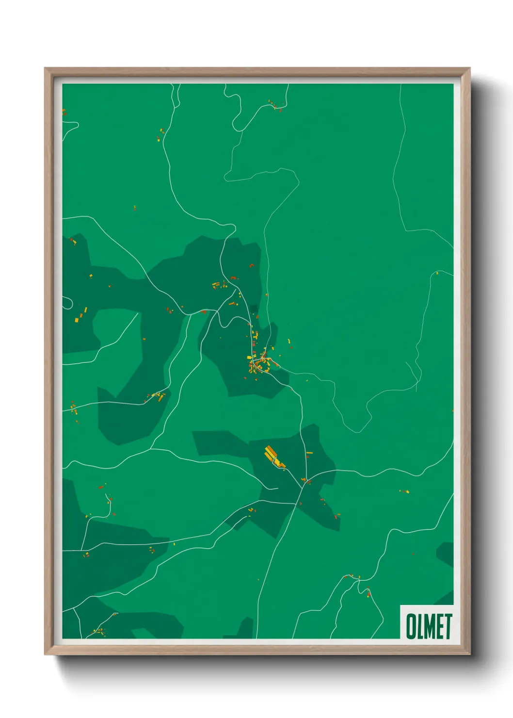 Une affiche de carte sur Olmet