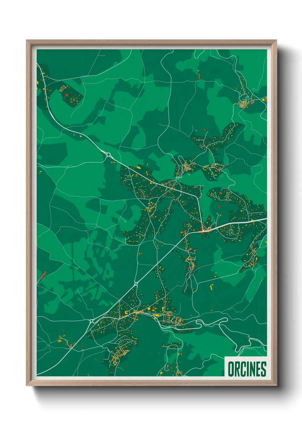 Une affiche de carte sur Orcines