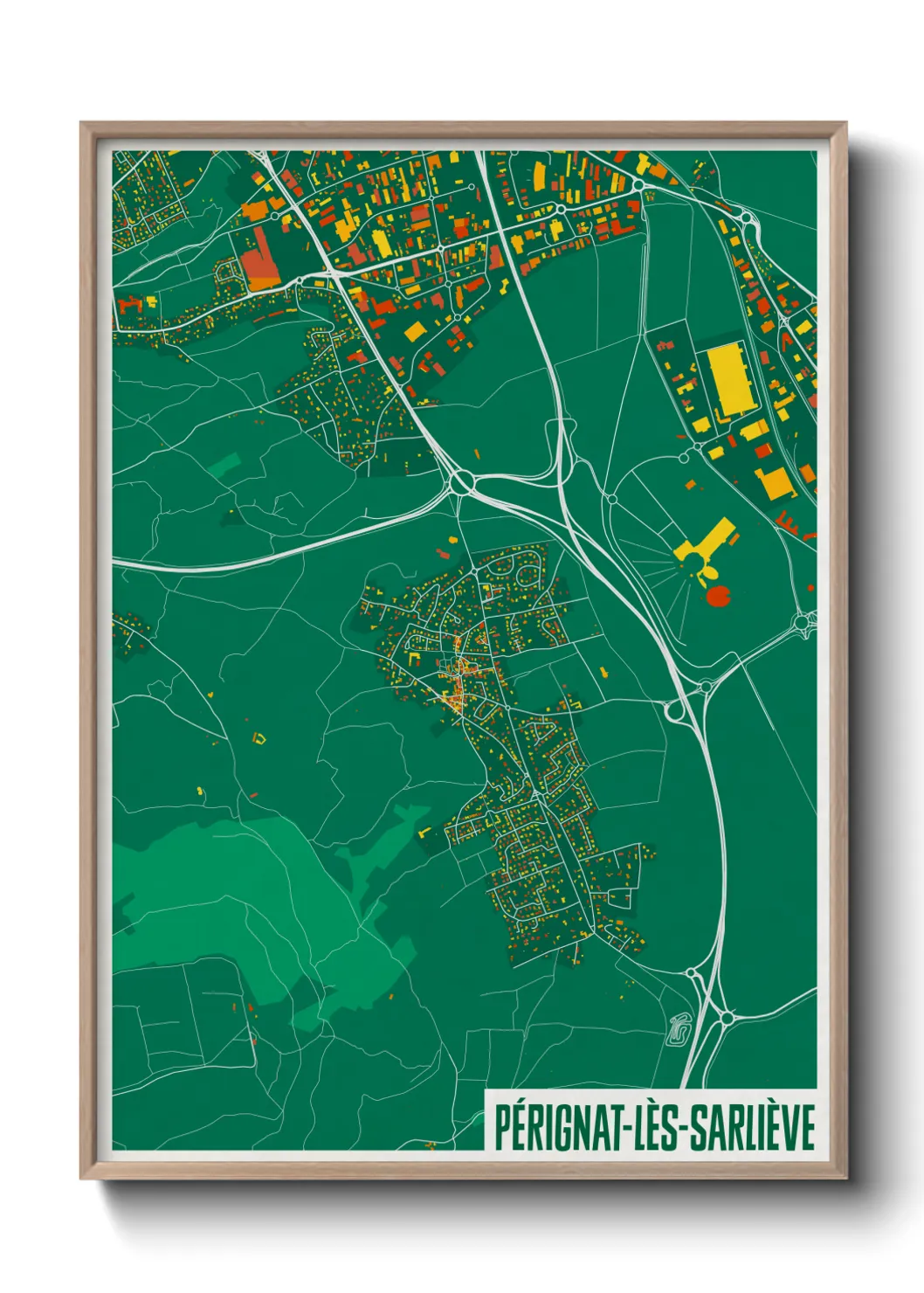 Une affiche de carte sur Pérignat-lès-Sarliève