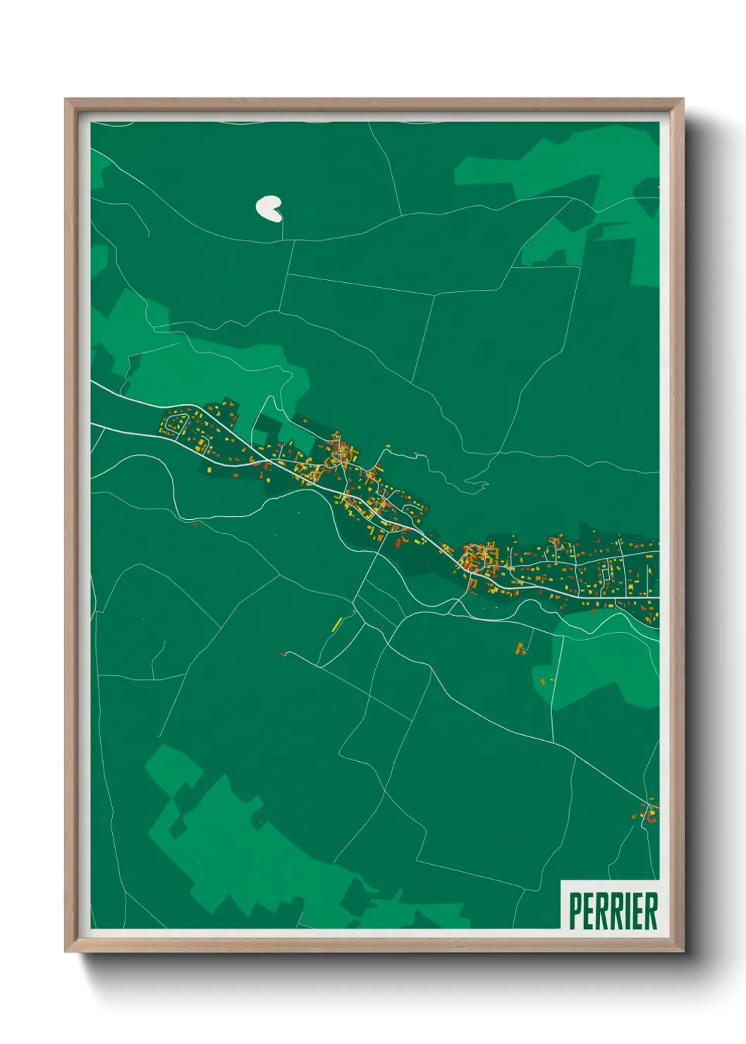 Une affiche de carte sur Perrier