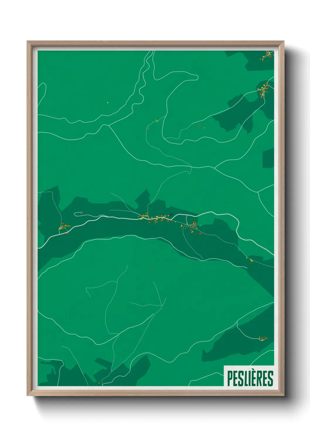 Une affiche de carte sur Peslières