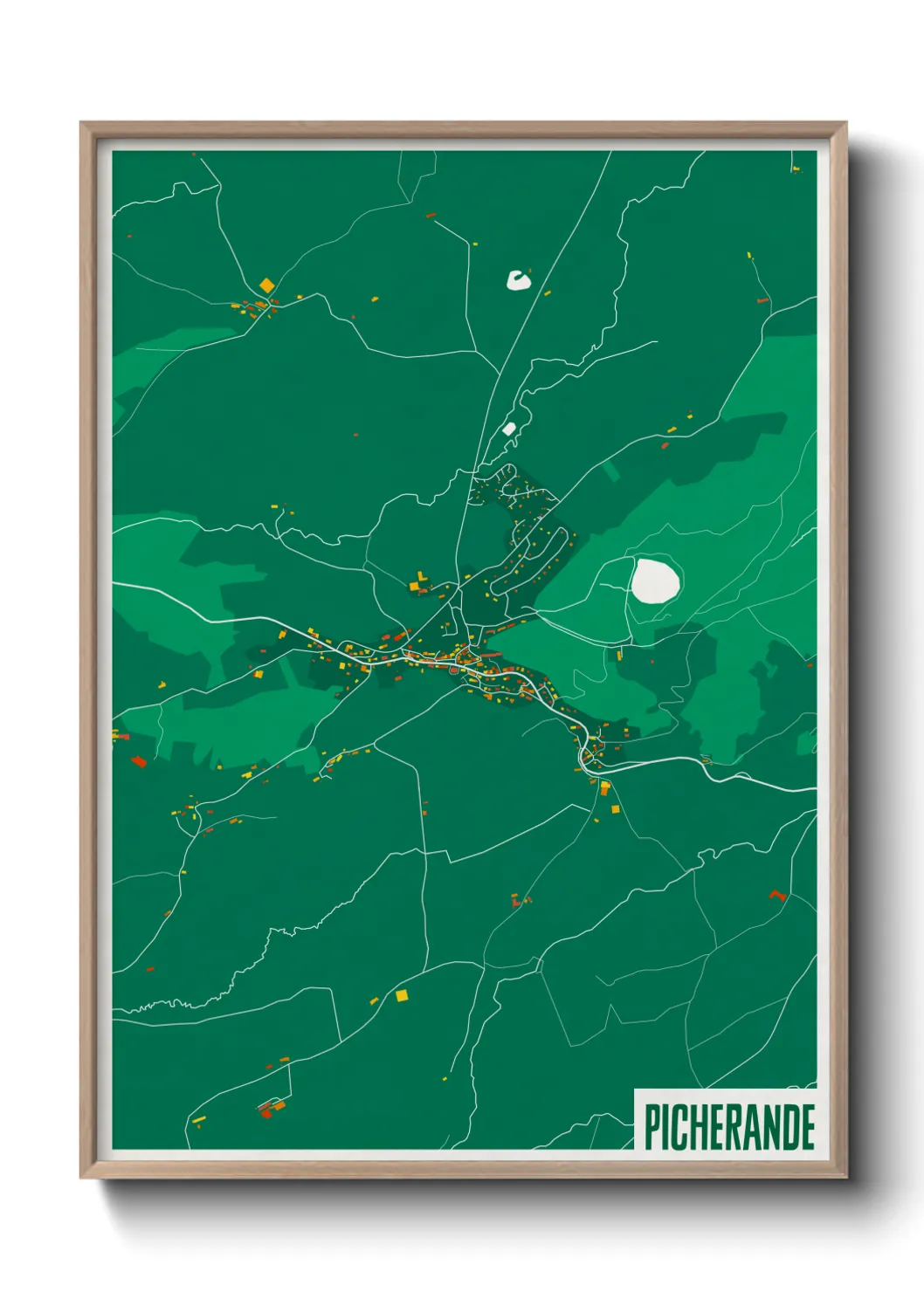 Une affiche de carte sur Picherande