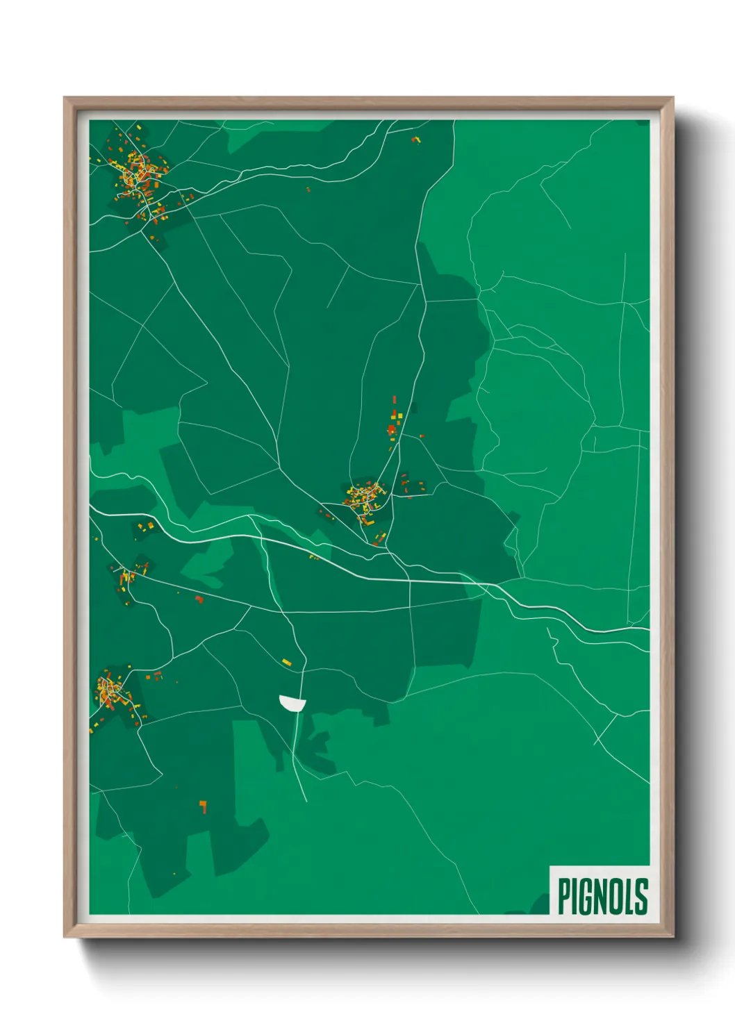 Une affiche de carte sur Pignols