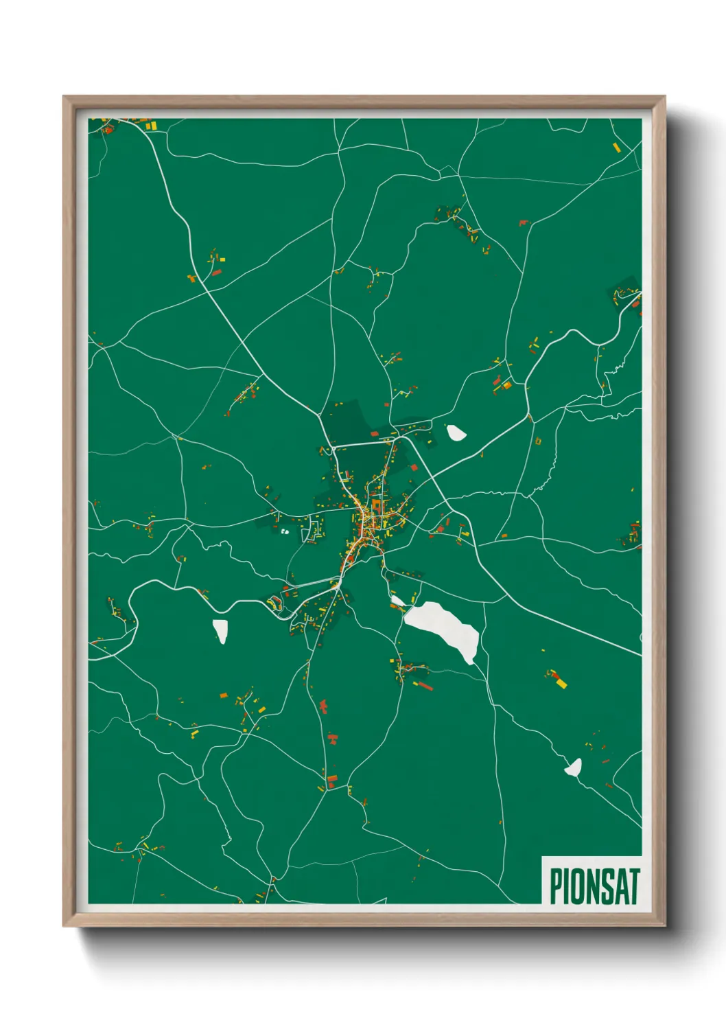Une affiche de carte sur Pionsat